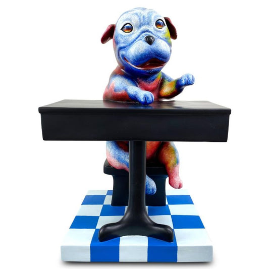 Wang, "Back to School Blues" Hand Painted Limited Edition Resin Sculpture, Numbered 10/99, Hand Signed and Letter of Authenticity