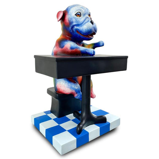 Wang, "Back to School Blues" Hand Painted Limited Edition Resin Sculpture, Numbered 10/99, Hand Signed and Letter of Authenticity