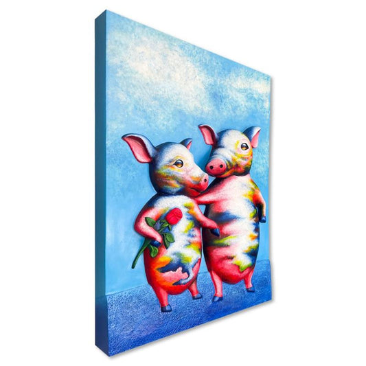 Wang, "Do You Love Me" Hand Painted Limited Edition Bas Relief Sculpture, Numbered 5/9, Hand Signed and Letter of Authenticity.