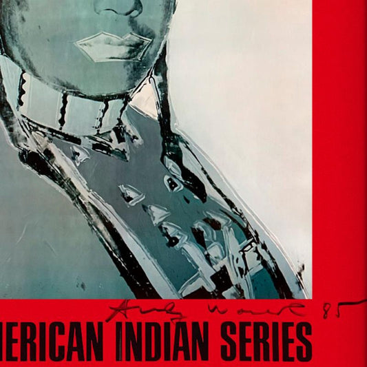 Andy Warhol (1928-1987), "The American Indian Series (Red)" Framed Vintage Poster (35.5" x 51") from Ace Gallery, Dated 1985 and Hand Signed with Letter of Authenticity.