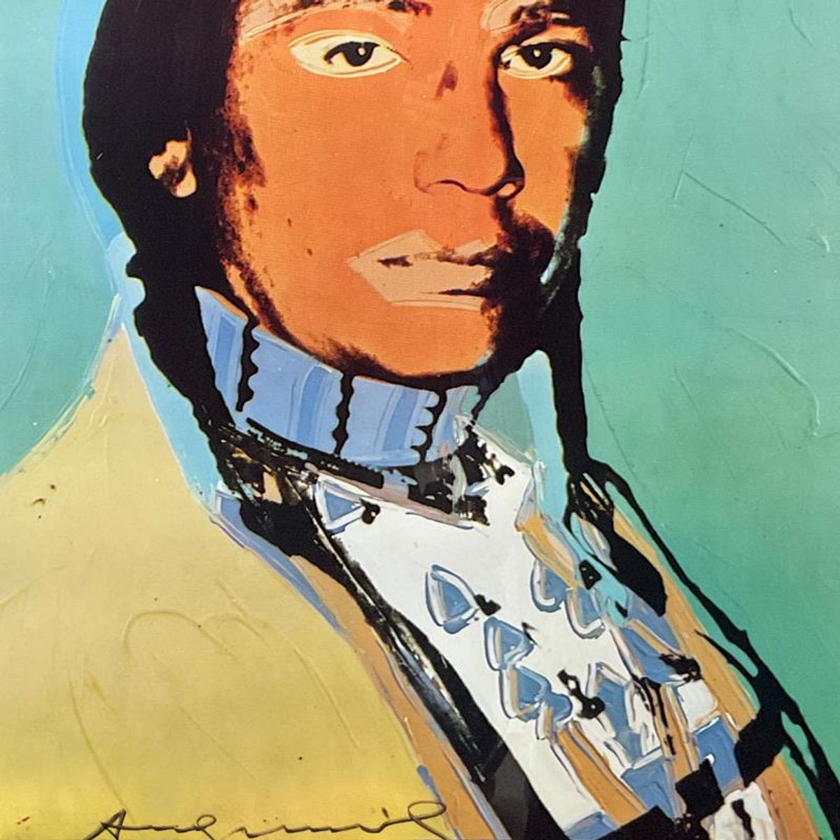 Andy Warhol (1928-1987), "The American Indian Series (Black)" Framed Vintage Poster (51" x 33") from Ace Gallery (1976), Hand Signed with Letter of Authenticity.