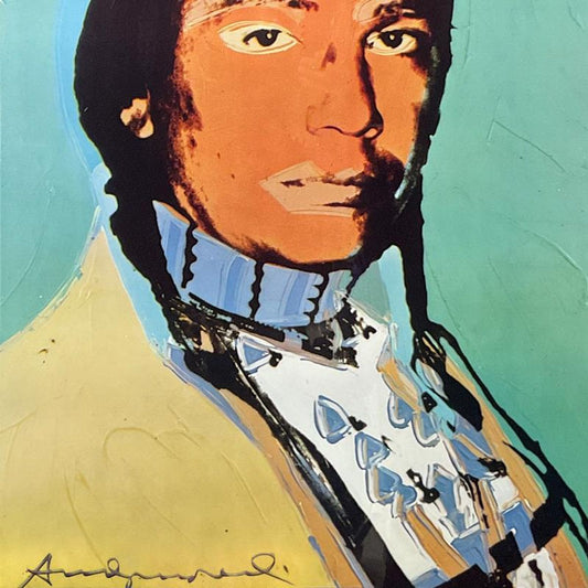 Andy Warhol (1928-1987), "The American Indian Series (Black)" Framed Vintage Poster (51" x 33") from Ace Gallery (1976), Hand Signed with Letter of Authenticity.