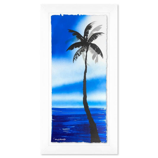 Wyland, "Palm Trees" Framed, Hand Signed Original Painting with Letter of Authenticity.