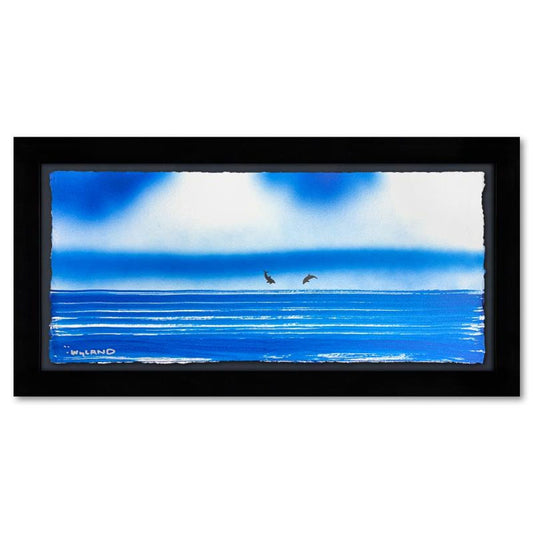 Wyland, "Dolphin" Framed, Hand Signed Original Painting with Letter of Authenticity.