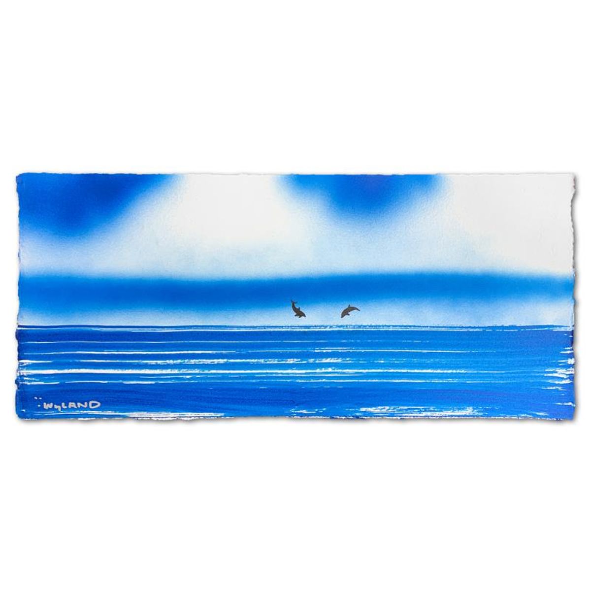 Wyland, "Dolphin" Framed, Hand Signed Original Painting with Letter of Authenticity.