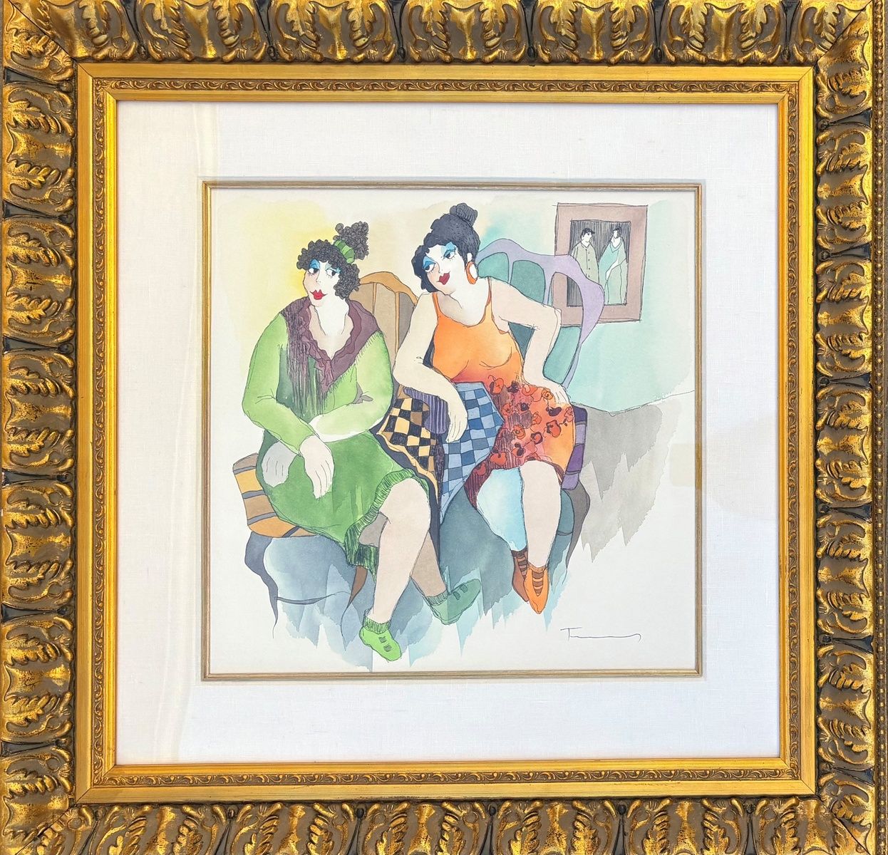 Itzhak Tarkay- Watercolor on paper