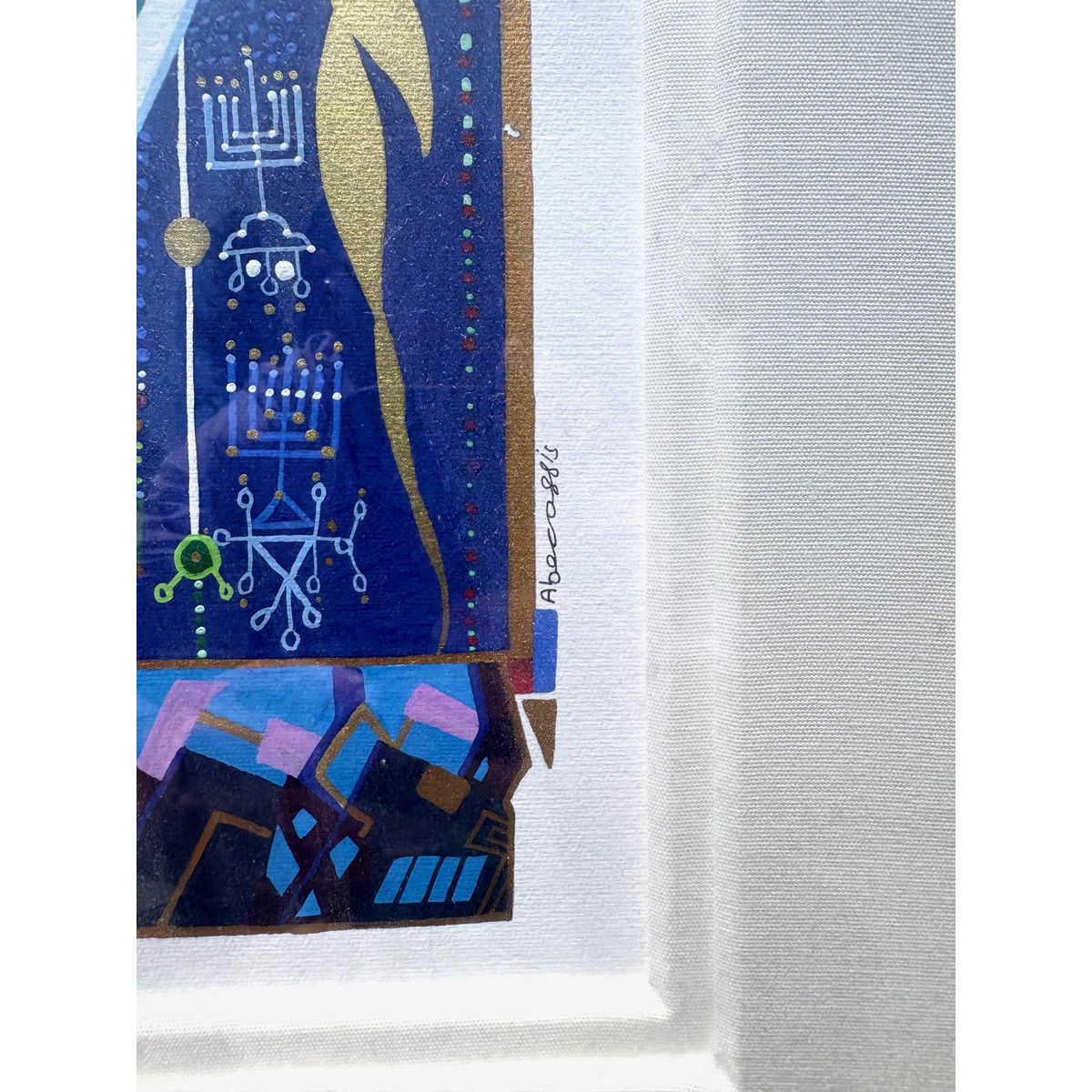 Raphael Abecassis- Original gouache painting on parchment "Jerusalem 3000"