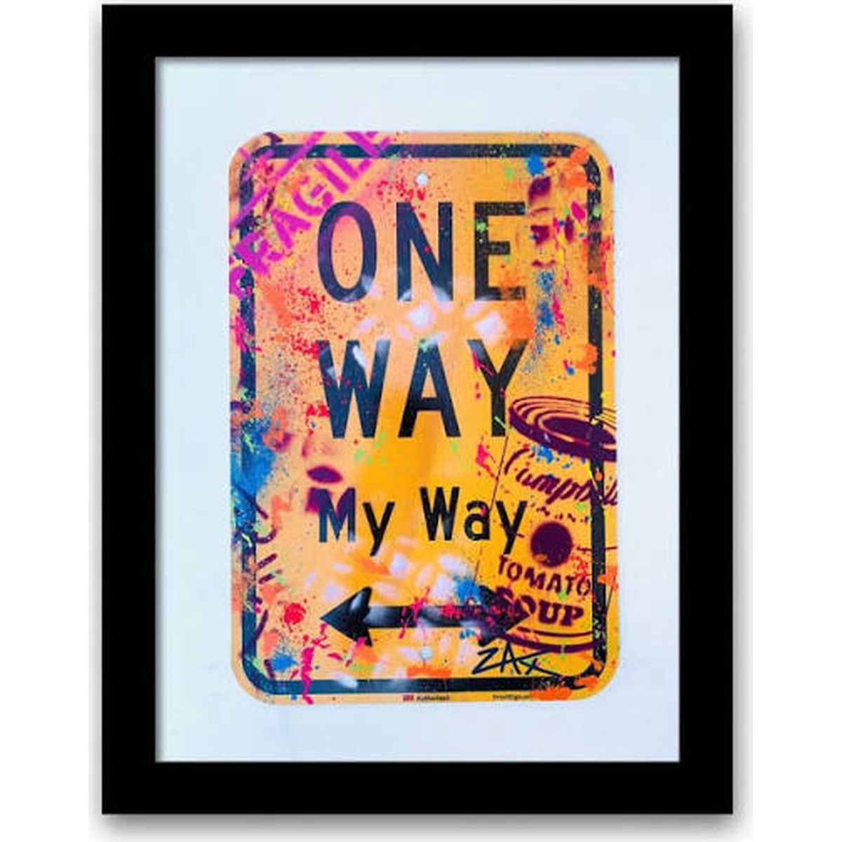 E.M. ZAX- 1/1 hand painted metal street sign