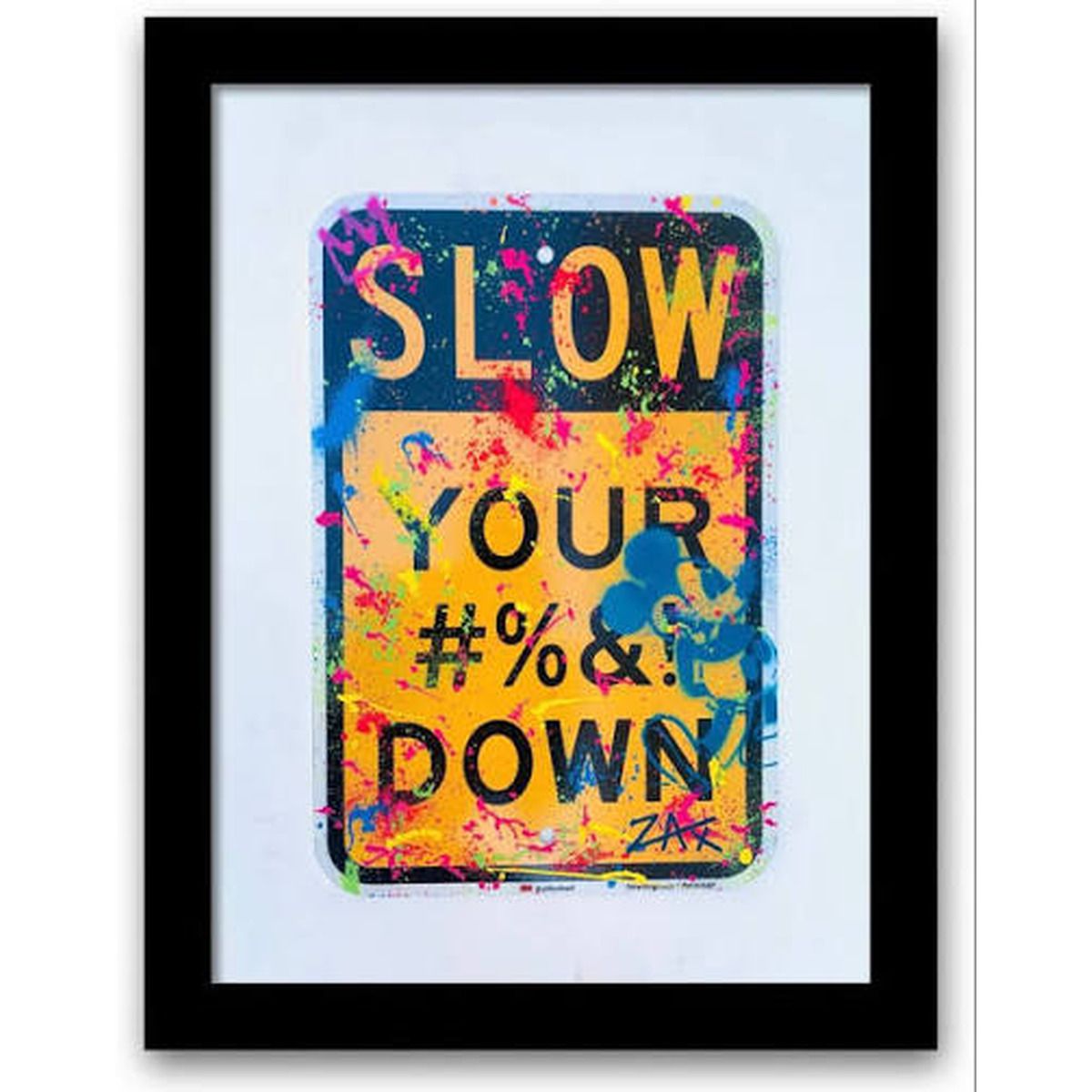 E.M. ZAX- 1/1 hand painted metal street sign