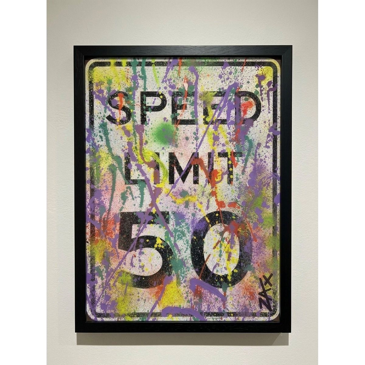 E.M. ZAX- 1/1 hand painted metal street sign