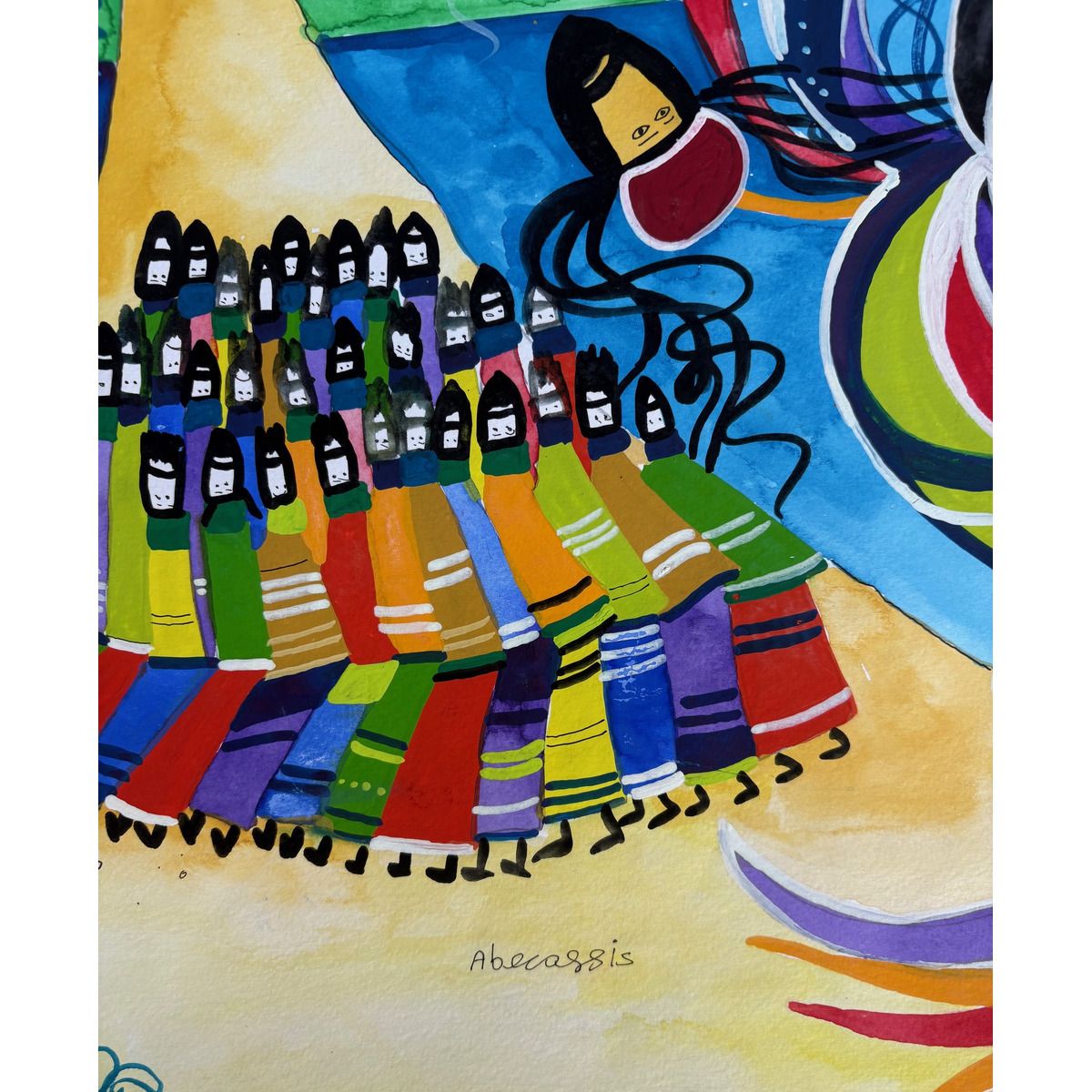Raphael Abecassis- Original gouache painting on paper