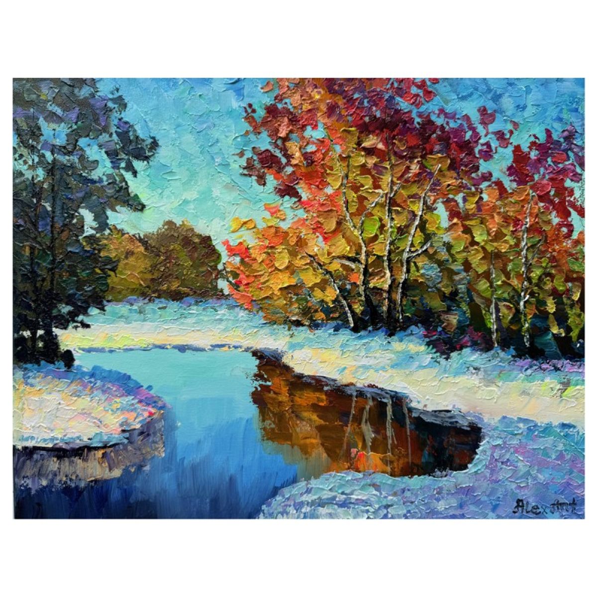 Alexander Antanenka, "February Waltz" Hand Signed Original Painting on Canvas with Letter of Authenticity.