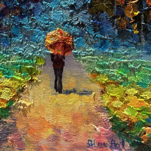 Alexander Antanenka, "Miss Autumn" Hand Signed Original Painting on Canvas with Letter of Authenticity.