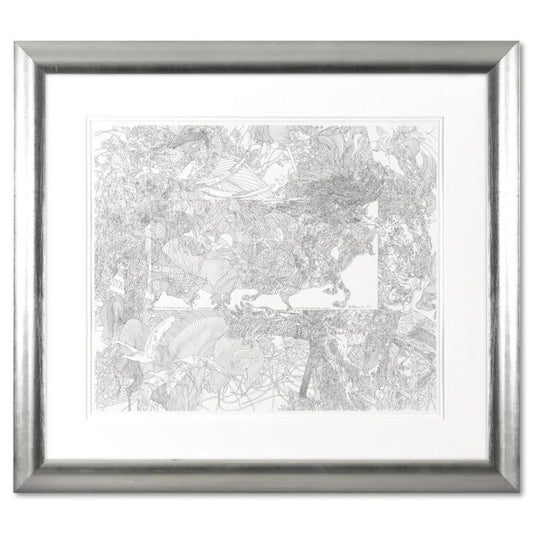 Guillaume Azoulay, "Gnossiennes" Framed Original Drawing, Hand Signed with Letter of Authenticity.