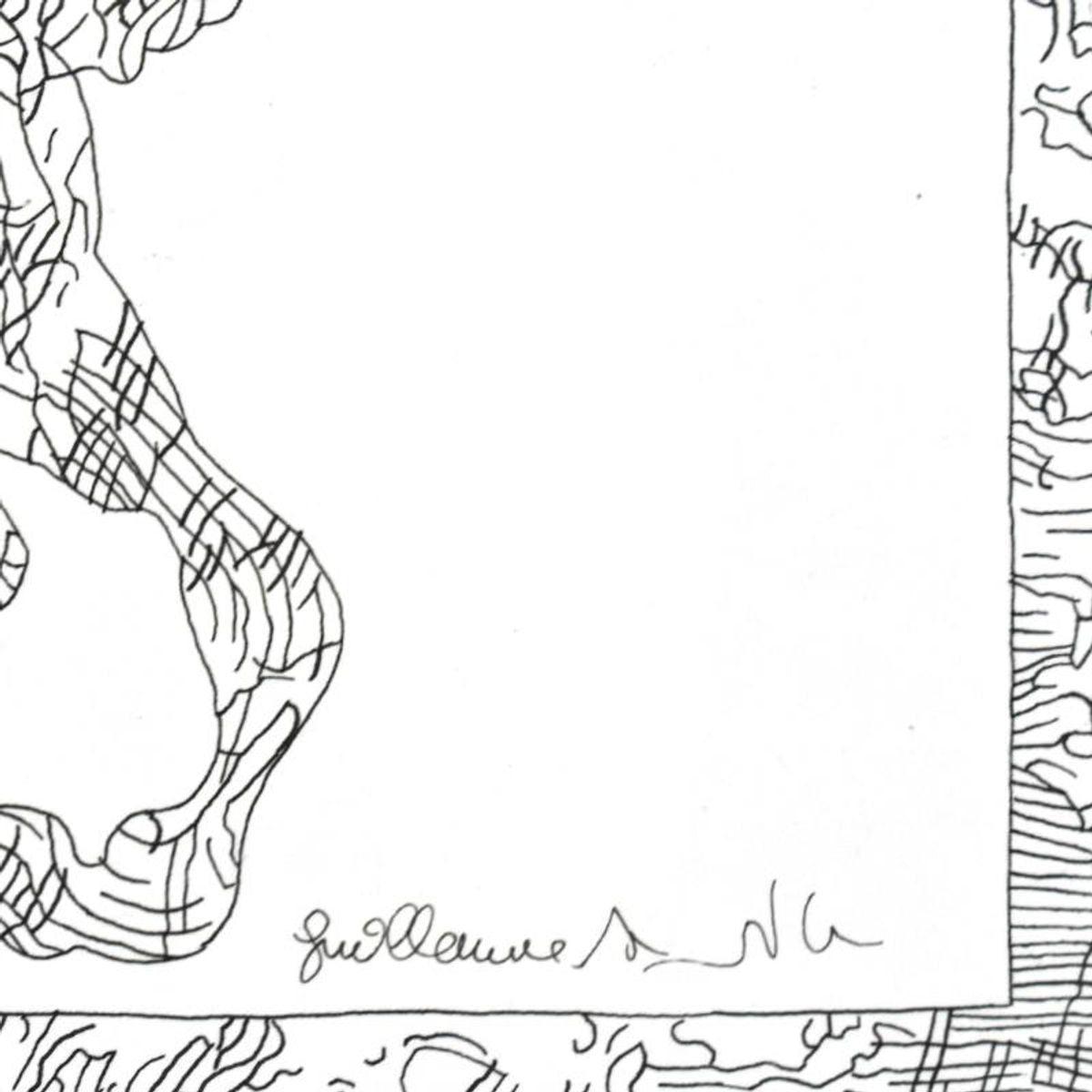 Guillaume Azoulay, "Gnossiennes" Framed Original Drawing, Hand Signed with Letter of Authenticity.