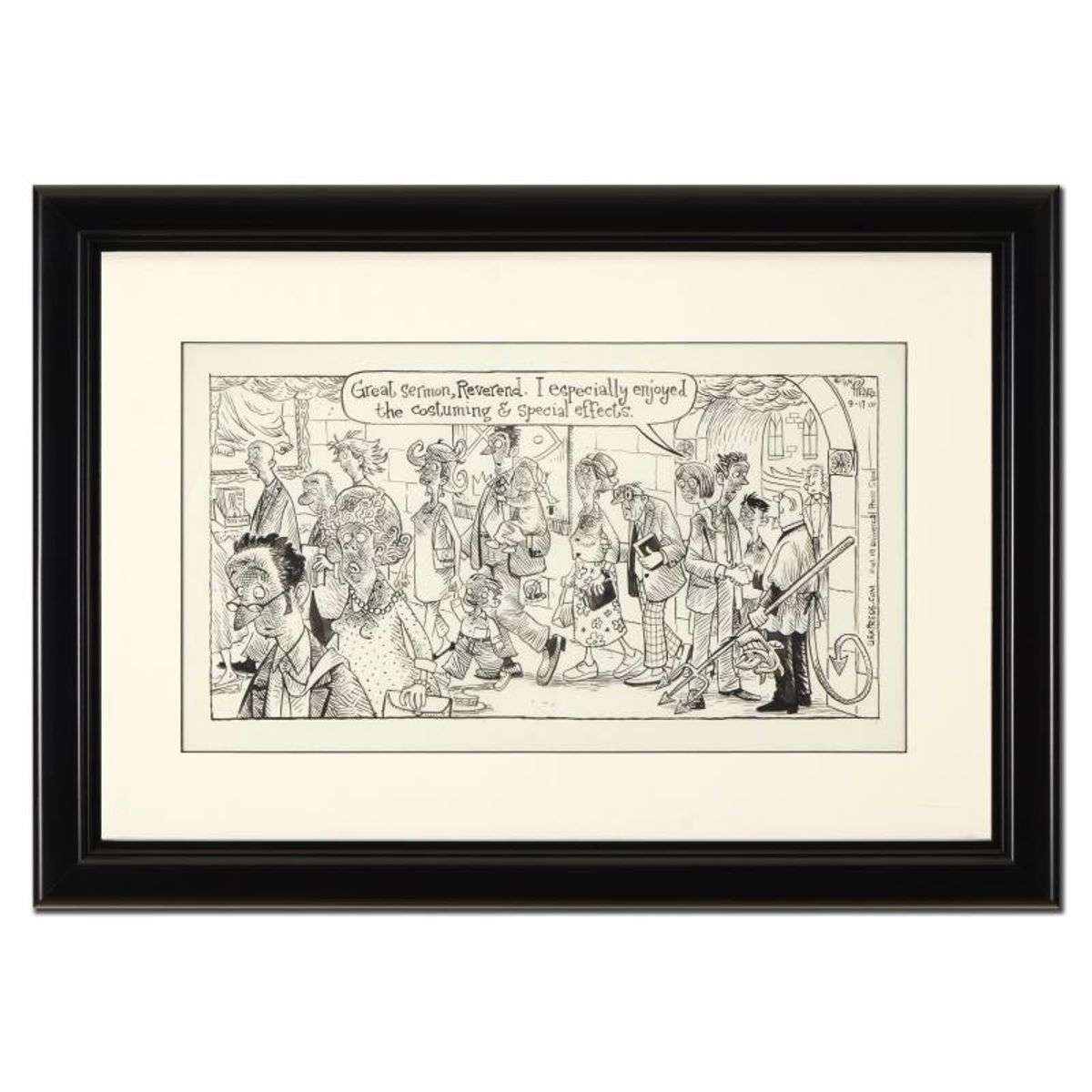 Bizarro, "Holy Special Effects" is a Framed Original Pen & Ink Drawing by Dan Piraro, Hand Signed with Letter of Authenticity.