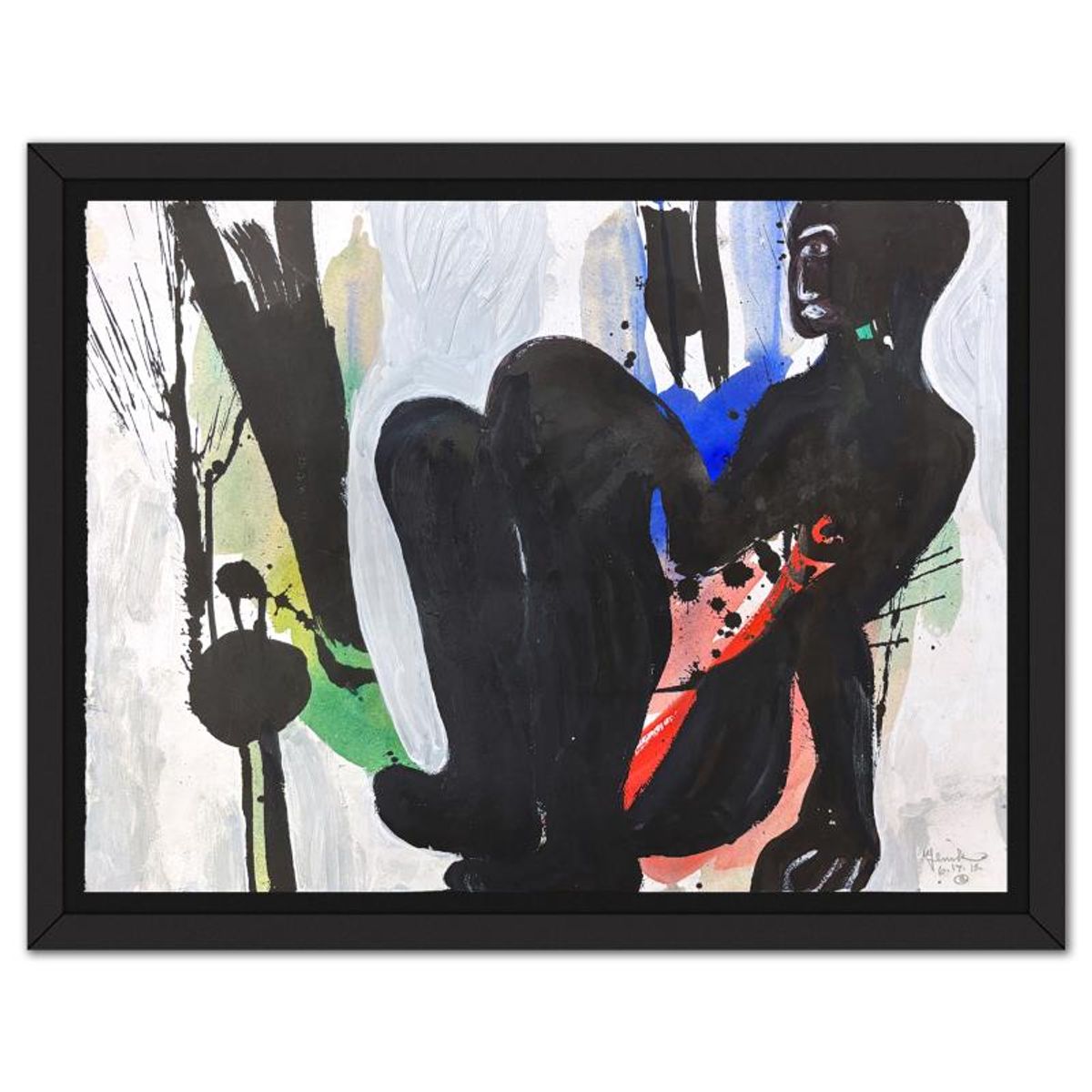 Jenik Cook, Framed Hand Signed Original Painting with Letter of Authenticity.