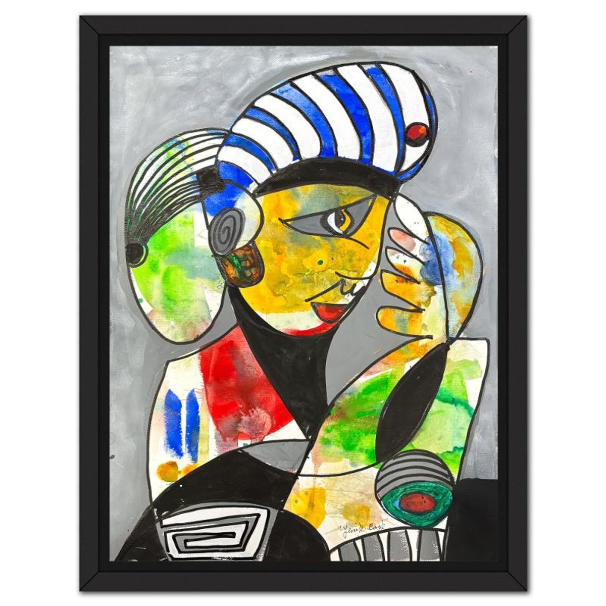 Jenik Cook, Framed Hand Signed Original Painting with Letter of Authenticity.