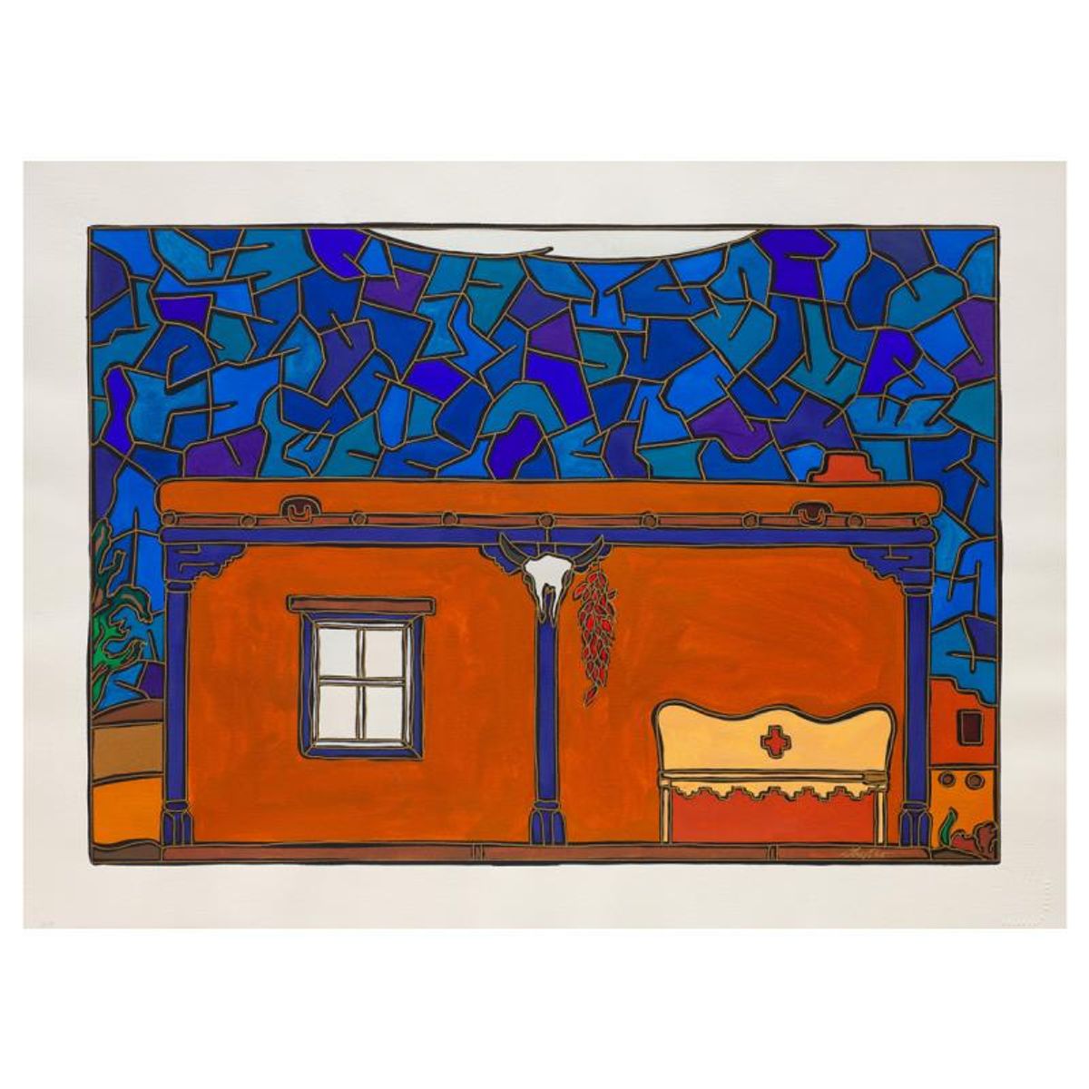 Alex Echo, "Santa Fe/ Earth & Sky" Hand Signed Original Painting with Letter of Authenticity.