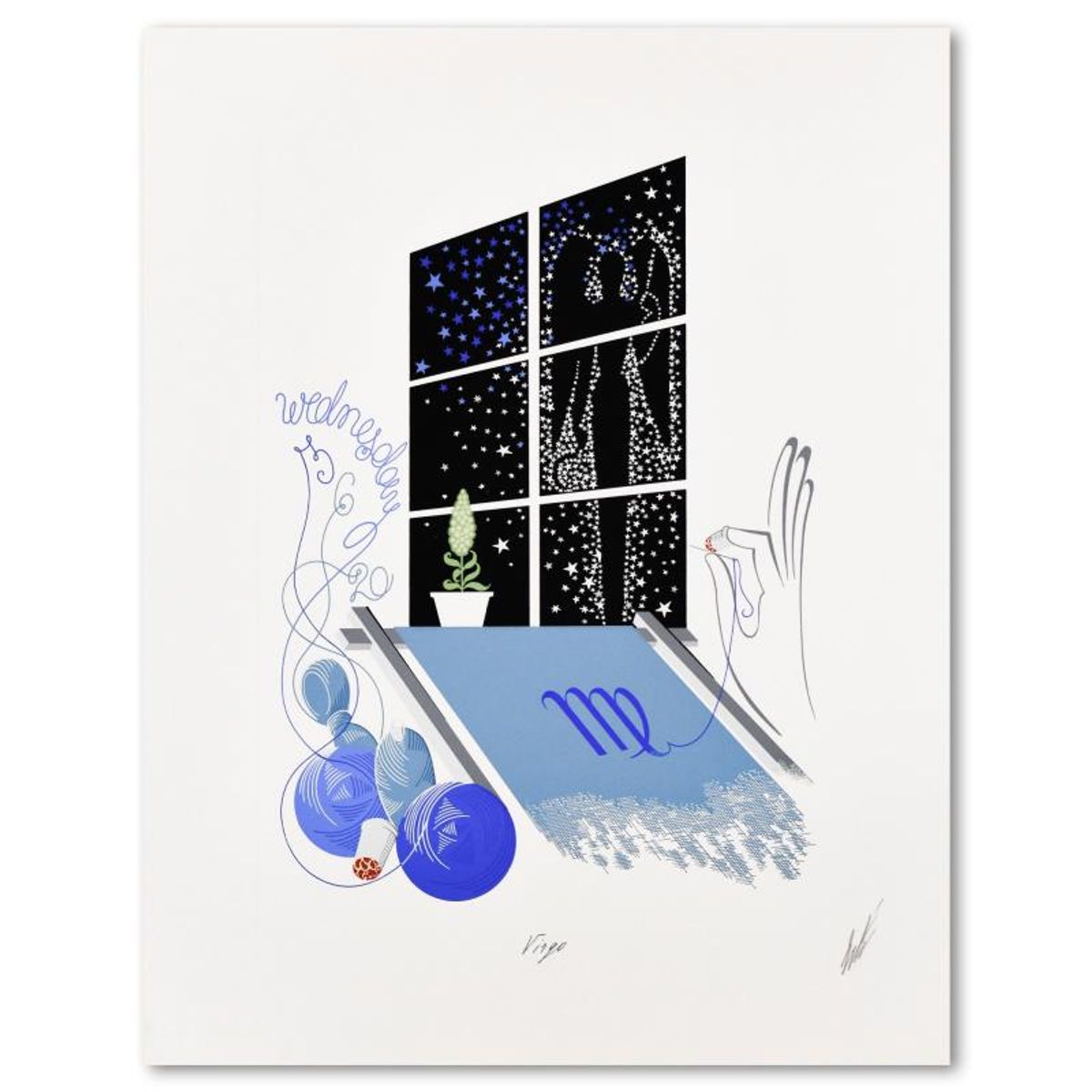 Erte (1892-1990), "Virgo" Limited Edition Serigraph, Numbered 183/350 and Hand Signed with Letter of Authenticity