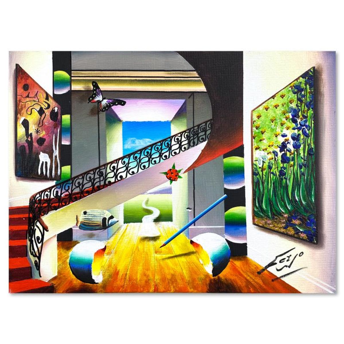 Ferjo, Original Oil Painting on Canvas, Hand Signed with Letter of Authenticity