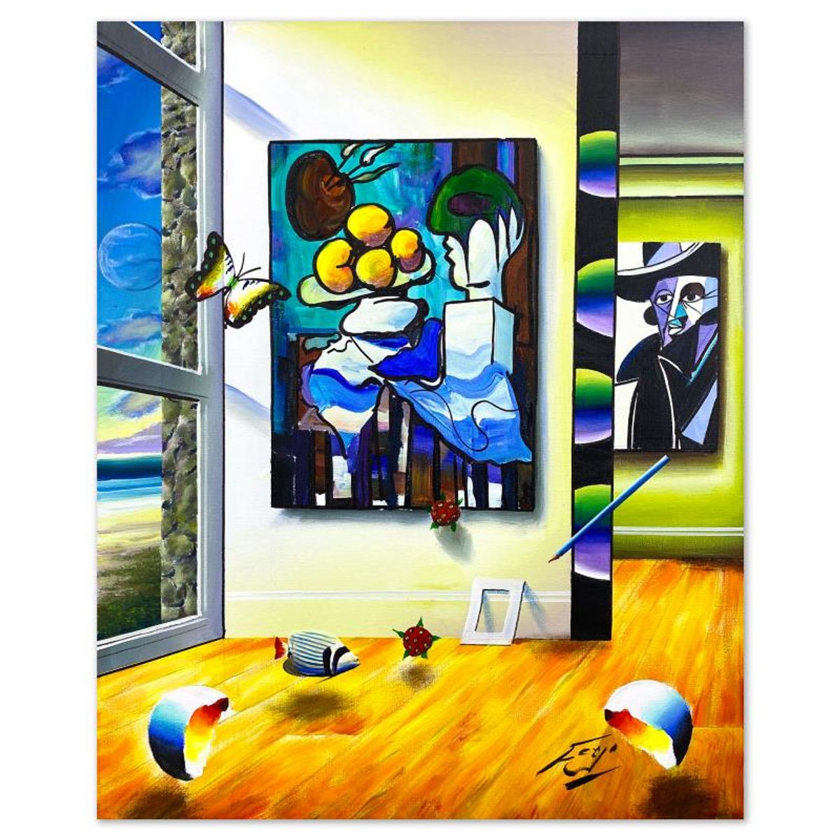 Ferjo, Original Acrylic Painting on Canvas, Hand Signed with Letter of Authenticity.