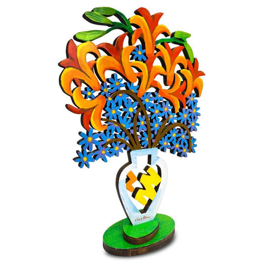 David Gerstein, "Bouquet Toronto" Hand Painted Limited Edition Wood Sculpture, Numbered 219/295 and Hand Signed with Letter of Authenticity.