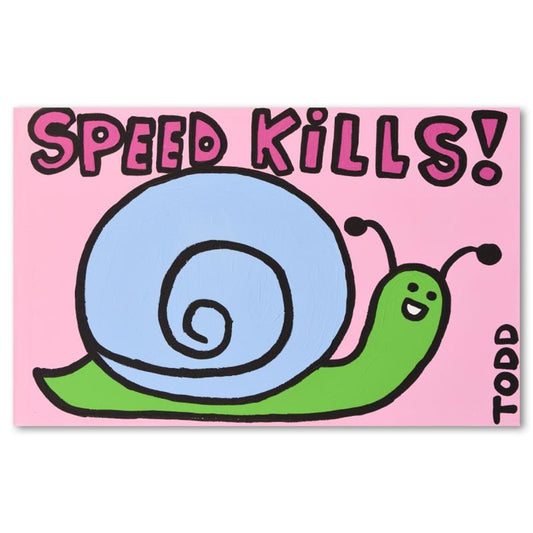 Todd Goldman, "Speed Kills" Original Acrylic Painting on Gallery Wrapped Canvas (36" x 24"), Hand Signed with Letter of Authenticity.