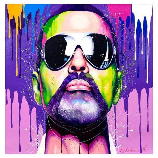 Alexander Ishchenko, "George Michaels" Original Acrylic Painting on Canvas, Hand Signed with Letter Authenticity.