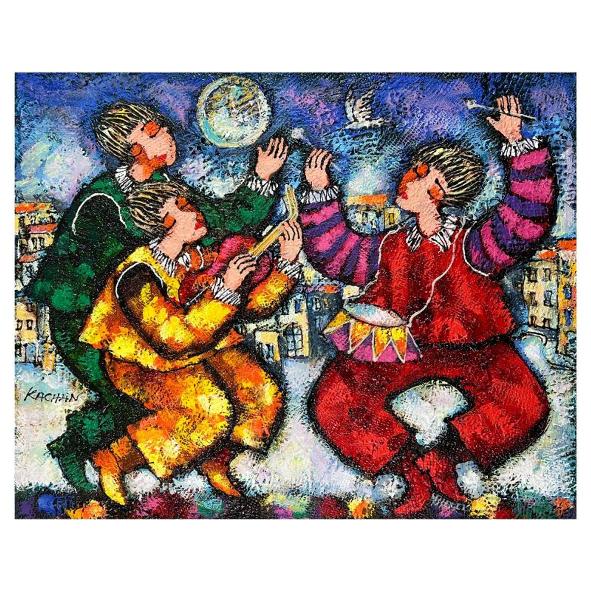 Michael Kachan Hand Signed Original Painting on Canvas with Letter of Authenticity.