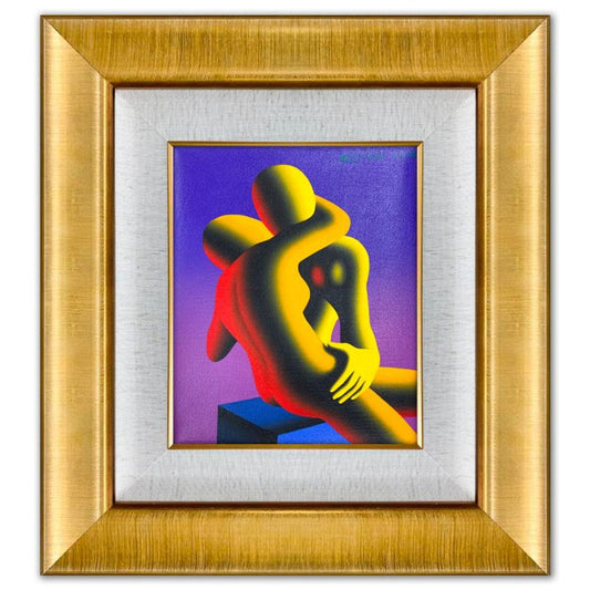 Mark Kostabi, "Twilight" Framed Original Oil Painting on Canvas, Hand Signed with a Certificate of Authenticity.