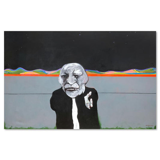 Milton Berwin (1925-2023), Original Painting on Canvas (50" x 66"), Hand Signed with Letter of Authenticity.