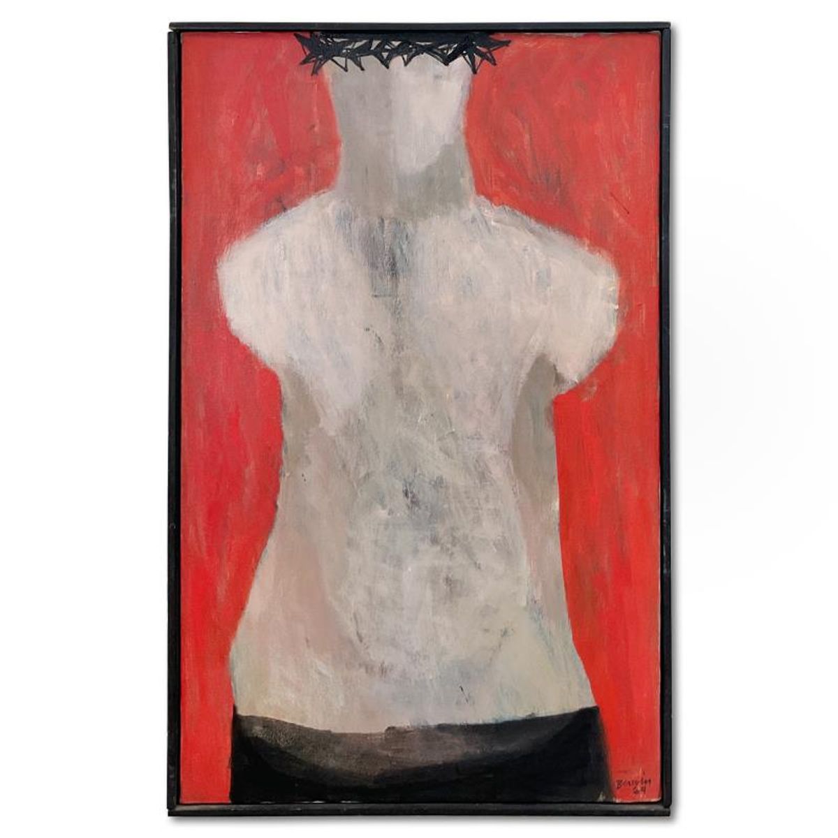 Milton Berwin (1925-2023), Original Painting on Canvas (25" x 15.5"), Dated 1964 and Hand Signed with Letter of Authenticity.