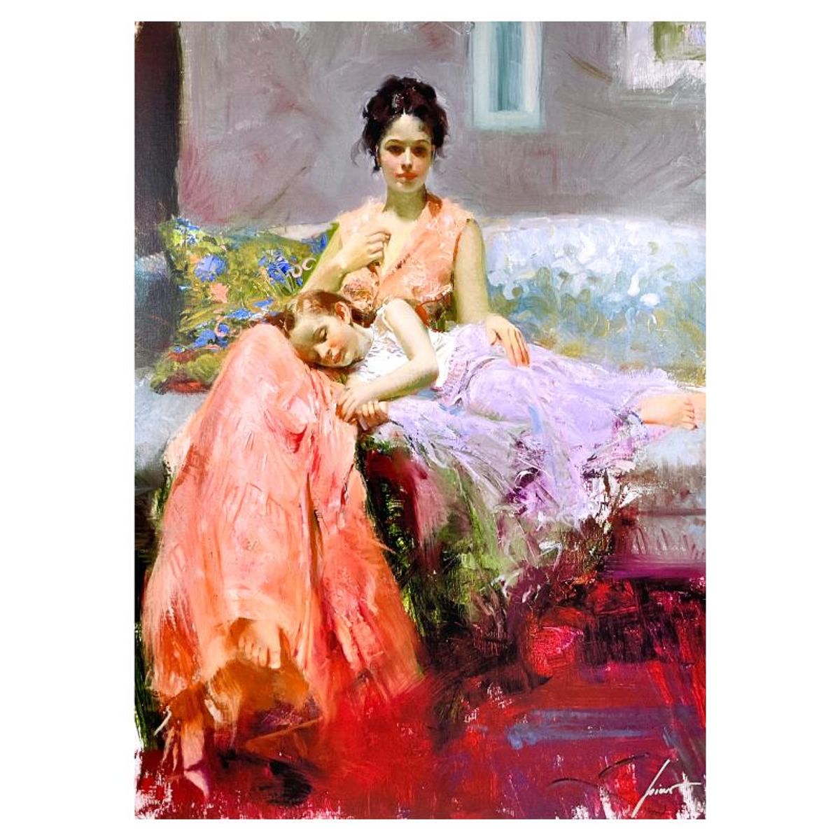 #1 in Edition: Pino (1939-2010) "Lily Sleep" Limited Edition on Canvas, HC Numbered 1/25 and Hand Signed with Certificate of Authenticity.