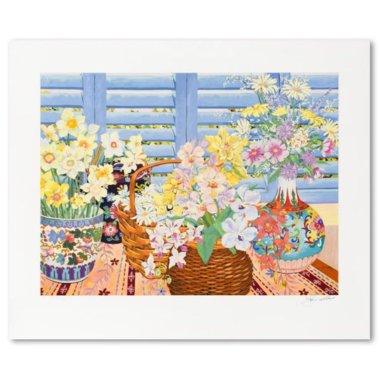 John Powell, "Blue Shutters" Limited Edition Serigraph, Numbered XLVIII/CX and Hand Signed with Letter of Authenticity.