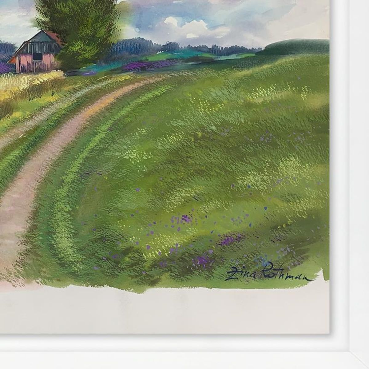 Zina Roitman, Framed Hand Signed Original Painting with Letter of Authenticity.