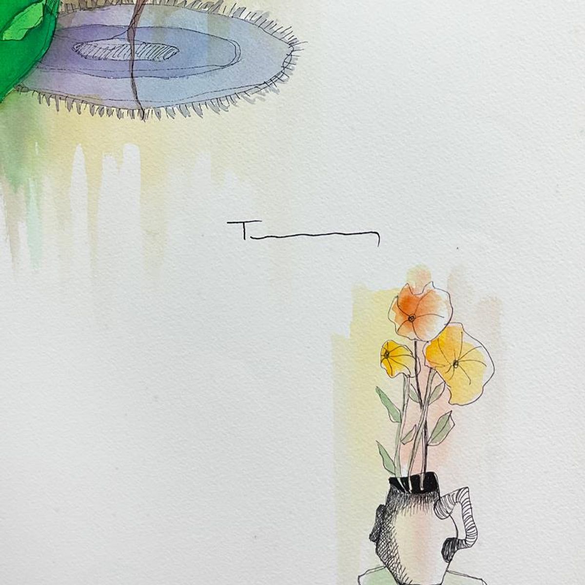 Itzchak Tarkay (1935-2012), Original Mixed Media Watercolor Painting on Paper, Hand Signed with Letter of Authenticity