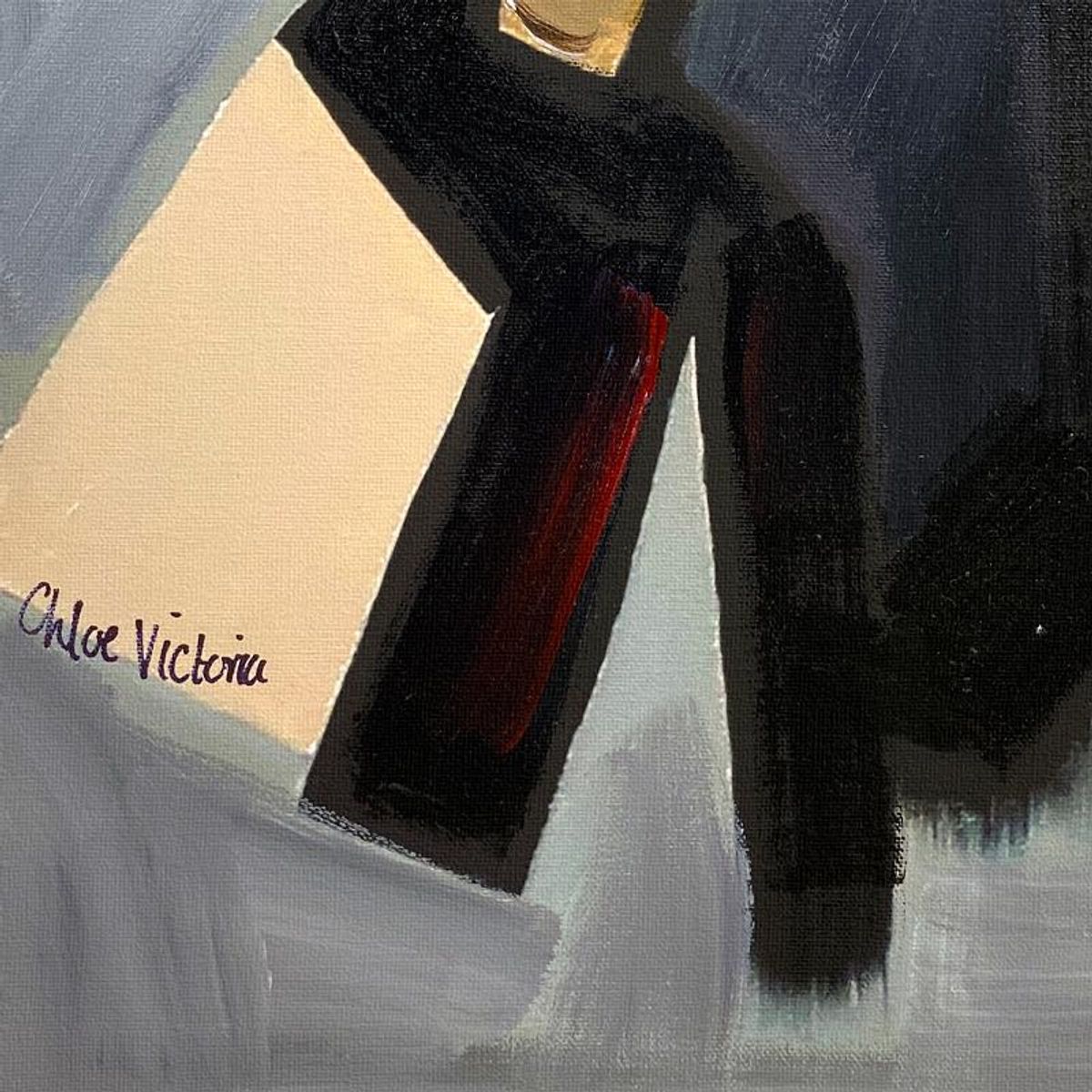 Chloe Victoria, "Refined Mystique" Framed One-of-a-Kind Mixed Media Overpaint on Canvas, Hand Signed with Letter of Authenticity