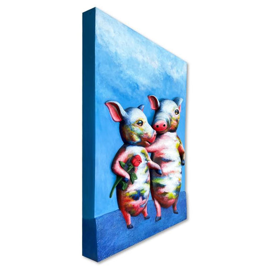 Wang, "Do You Love Me" Hand Painted Limited Edition Bas Relief Sculpture, Numbered 2/3, Hand Signed and Letter of Authenticity.