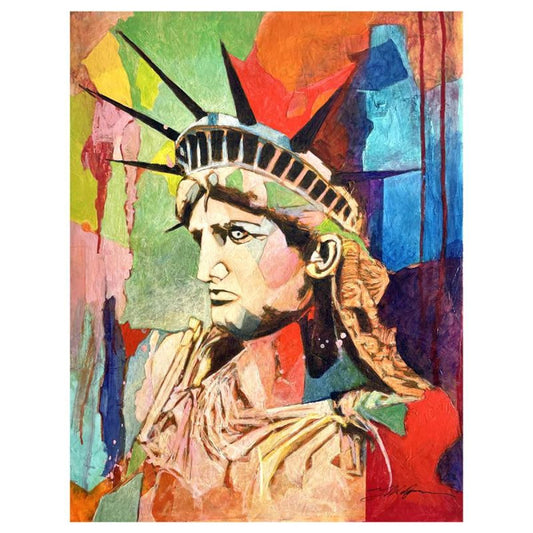 Wolfson, "Liberty 1" Hand Signed Original Painting on Canvas with Letter of Authenticity.