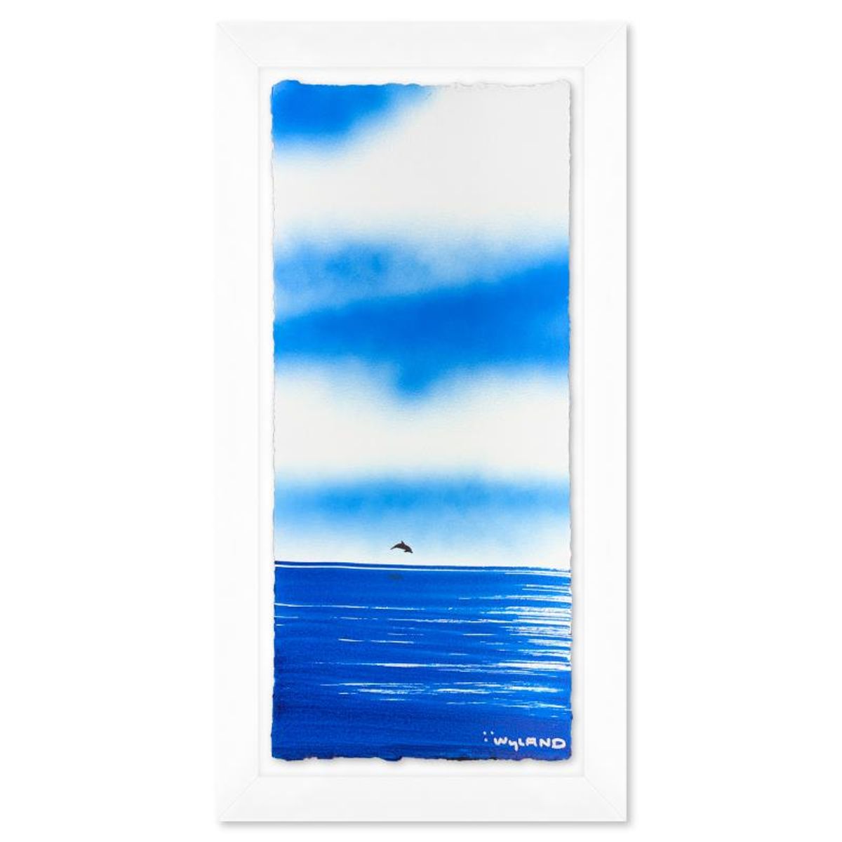 Wyland, "Dolphin" Framed, Hand Signed Original Painting with Letter of Authenticity.