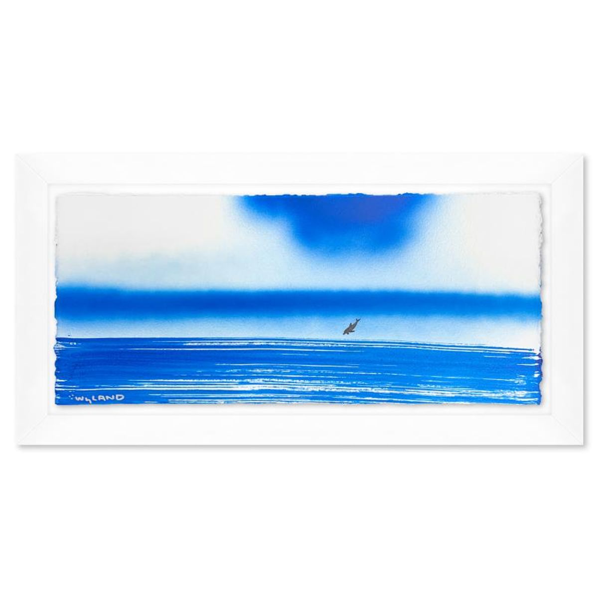 Wyland, "Dolphin" Framed, Hand Signed Original Painting with Letter of Authenticity.