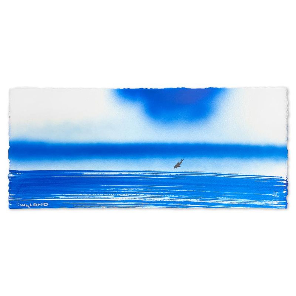 Wyland, "Dolphin" Framed, Hand Signed Original Painting with Letter of Authenticity.