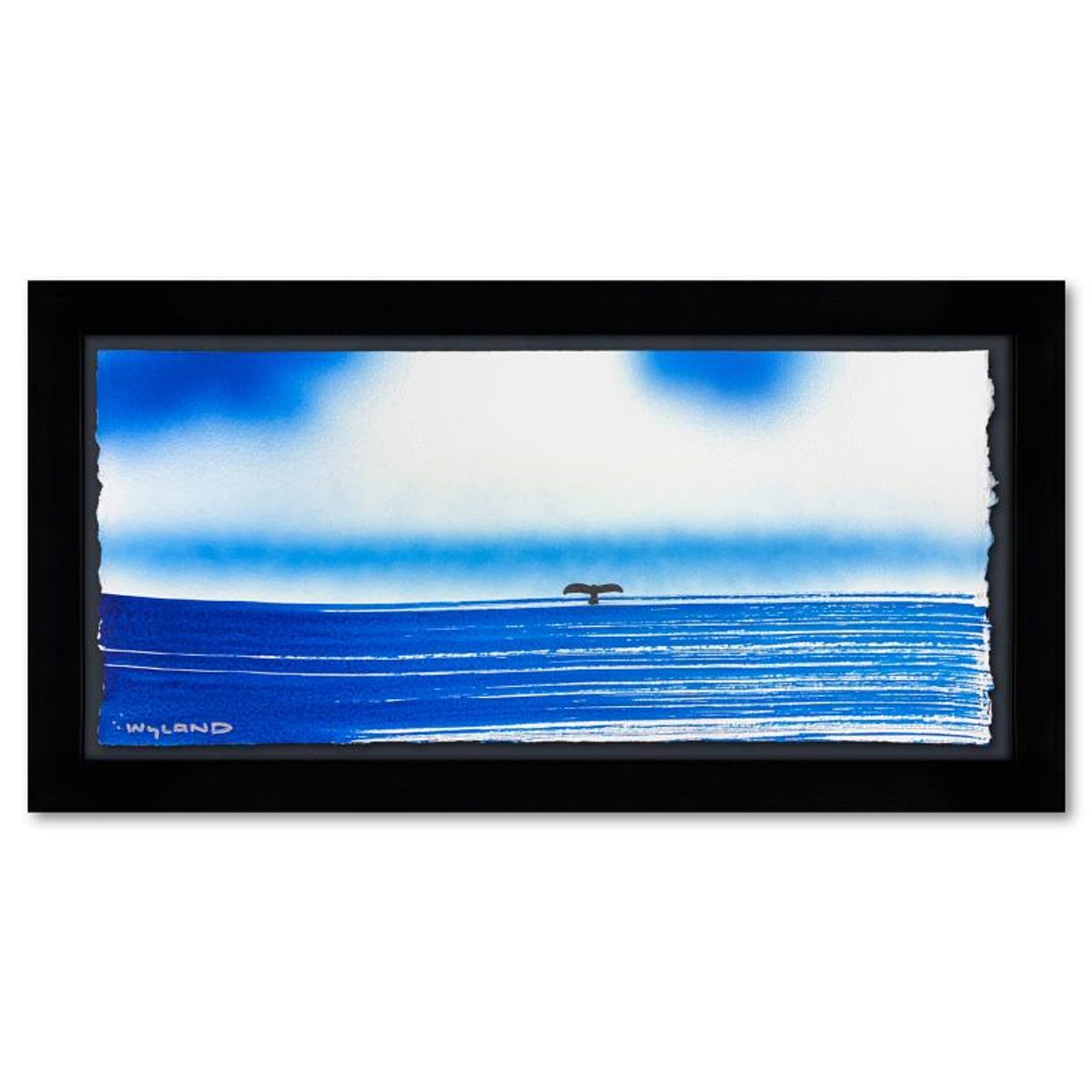 Wyland, "Fluke" Framed, Hand Signed Original Painting with Letter of Authenticity.