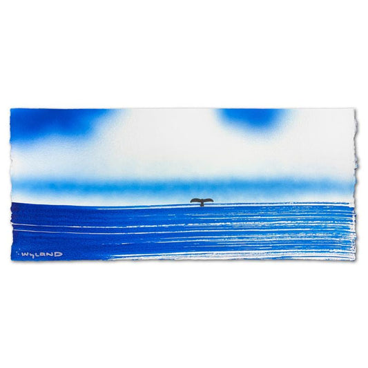 Wyland, "Fluke" Framed, Hand Signed Original Painting with Letter of Authenticity.