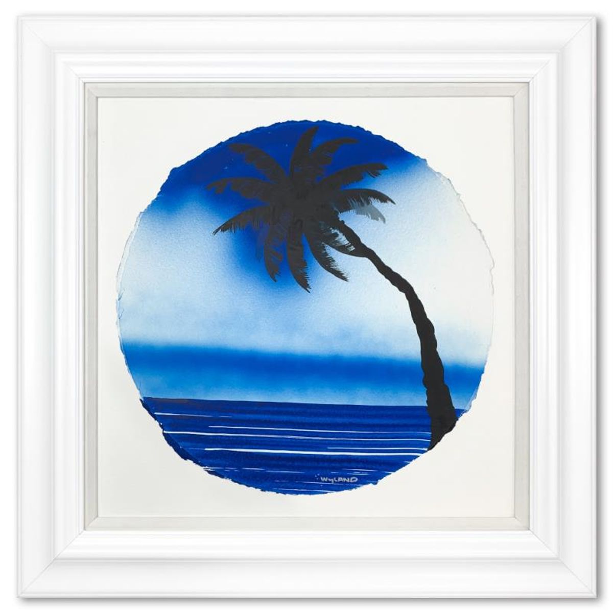 Wyland, "Palm Trees" Framed, Hand Signed Original Painting with Letter of Authenticity.