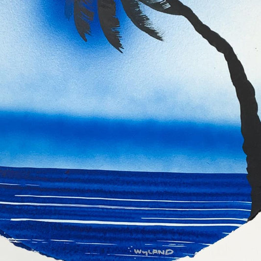 Wyland, "Palm Trees" Framed, Hand Signed Original Painting with Letter of Authenticity.