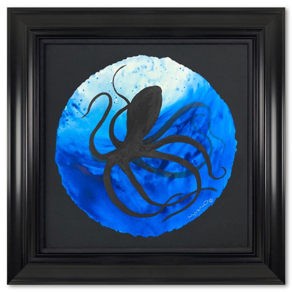 Wyland, "Octopus Dance" Framed, Hand Signed Original Painting with Letter of Authenticity.