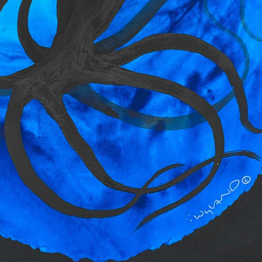 Wyland, "Octopus Dance" Framed, Hand Signed Original Painting with Letter of Authenticity.