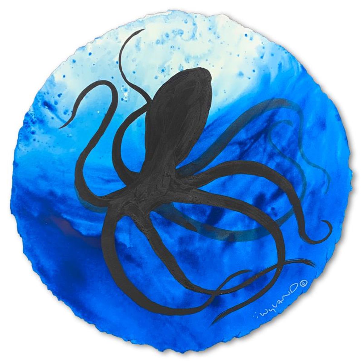 Wyland, "Octopus Dance" Framed, Hand Signed Original Painting with Letter of Authenticity.